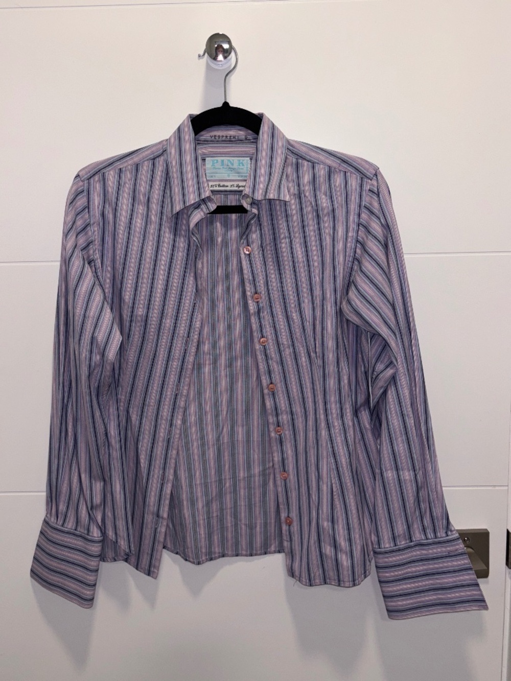 Thomas Pink Jermyn Street Striped Button Front Shirt Size 6